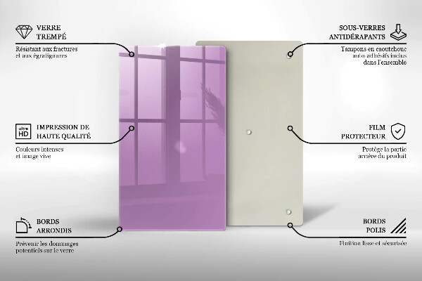 Tabla de cortar de vidrio Color violeta