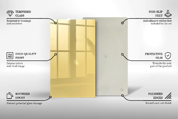 Tabla de cortar de vidrio Amarillo