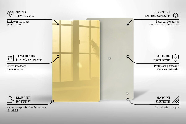 Tabla de cortar de vidrio Amarillo