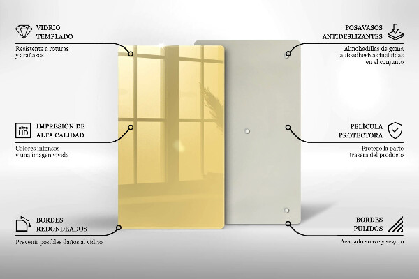 Tabla de cortar de vidrio Amarillo