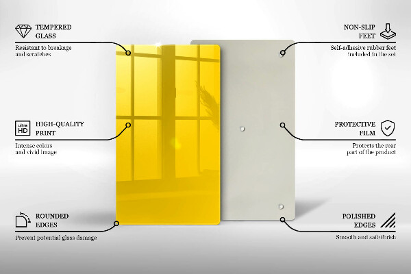 Tabla de cortar de vidrio Amarillo