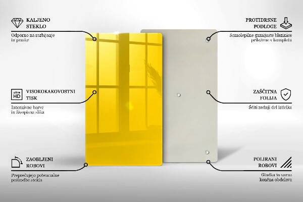 Tabla de cortar de vidrio Amarillo