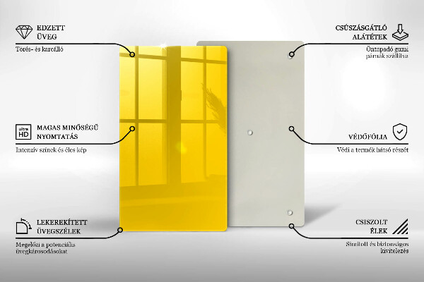 Tabla de cortar de vidrio Amarillo