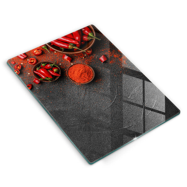 Tabla de cortar de vidrio Chiles rojos