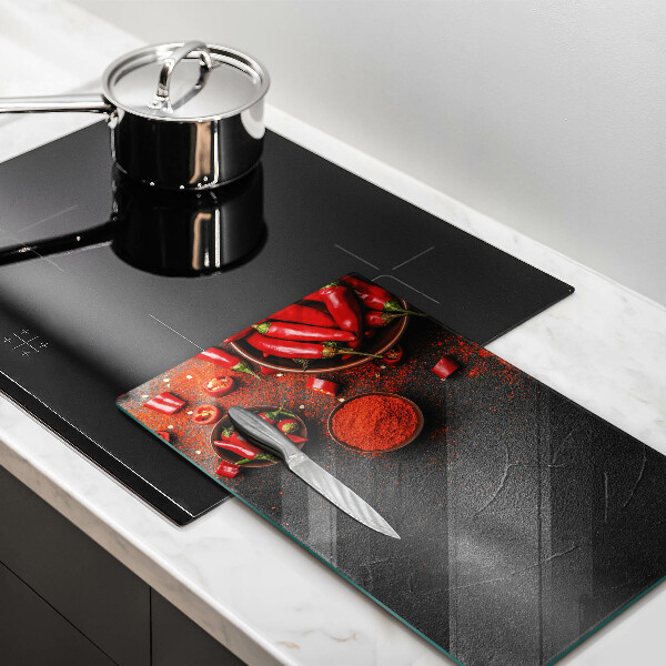 Tabla de cortar de vidrio Chiles rojos