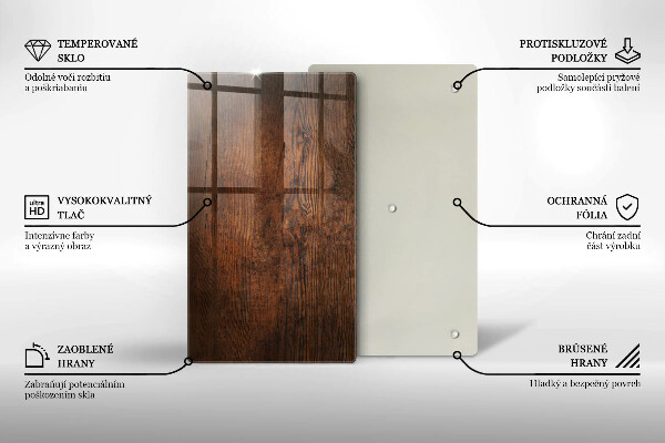 Tabla de cortar de vidrio Tablero de madera oscura