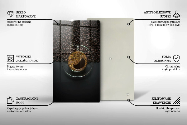 Tabla de cortar de vidrio Cafe y frijoles