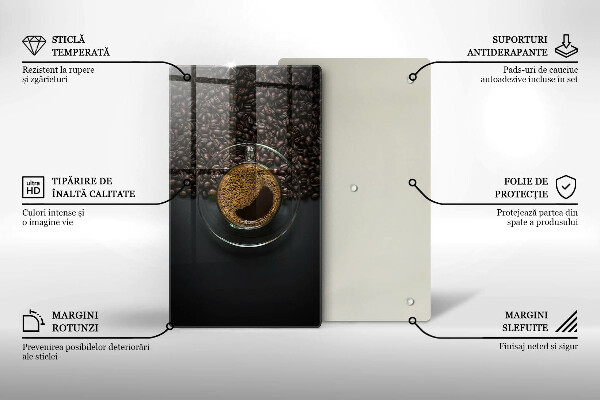 Tabla de cortar de vidrio Cafe y frijoles