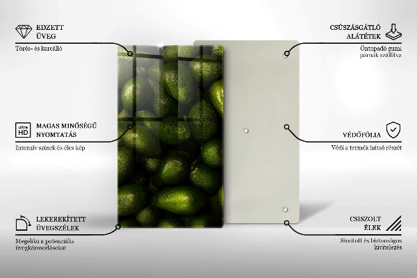 Tabla de cortar de vidrio Fruta de aguacate