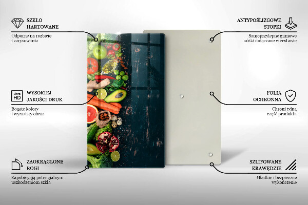 Tabla de cortar de vidrio Frutas y vegetales