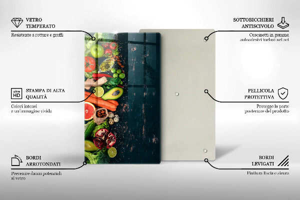 Tabla de cortar de vidrio Frutas y vegetales