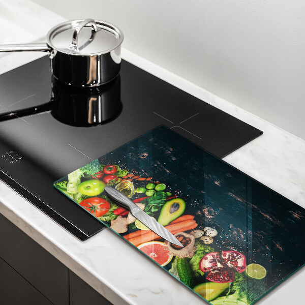 Tabla de cortar de vidrio Frutas y vegetales