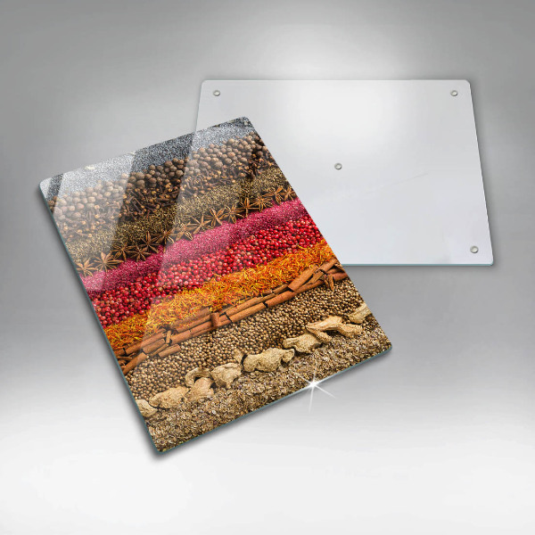Tabla de cortar de vidrio Especias coloridas