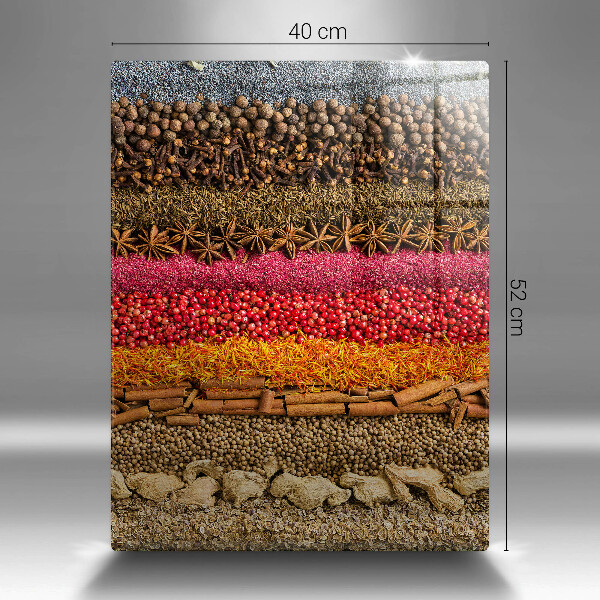 Tabla de cortar de vidrio Especias coloridas