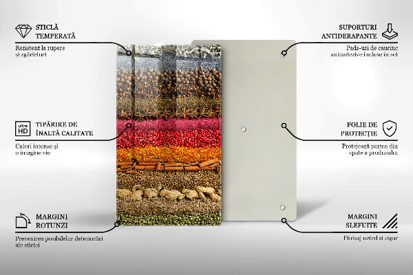 Tabla de cortar de vidrio Especias coloridas