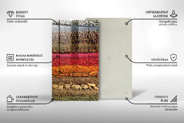 Tabla de cortar de vidrio Especias coloridas