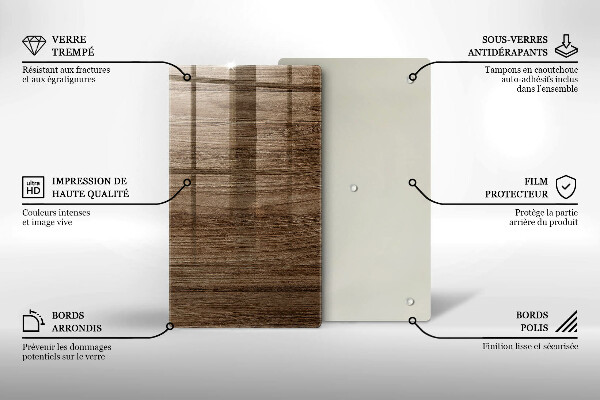 Tabla de cortar de vidrio Textura de madera