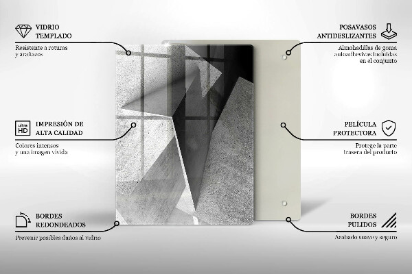 Tabla de cortar de vidrio Textura de madera