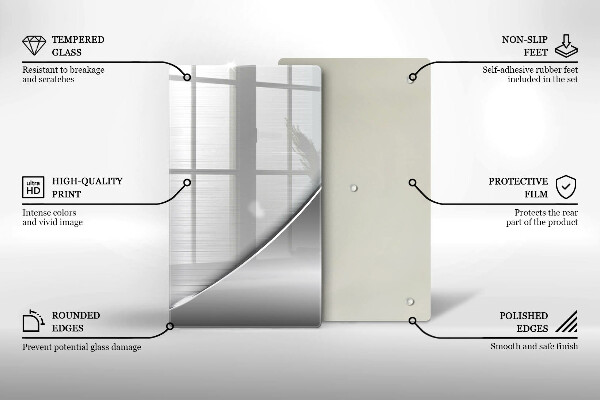 Tabla de cortar de vidrio Formas metálicas