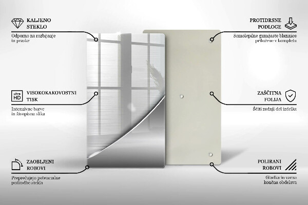 Tabla de cortar de vidrio Formas metálicas