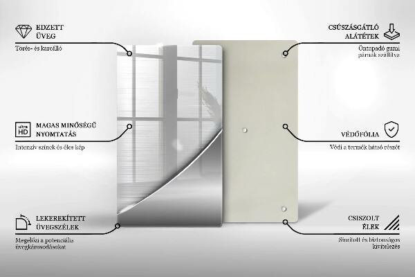 Tabla de cortar de vidrio Formas metálicas