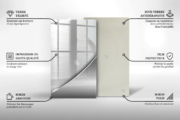 Tabla de cortar de vidrio Formas metálicas