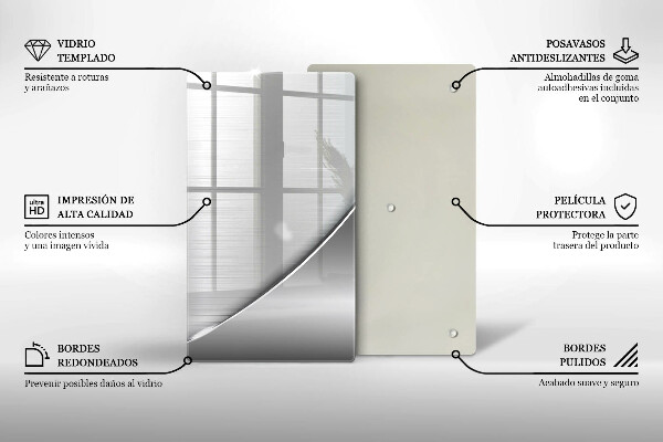 Tabla de cortar de vidrio Formas metálicas