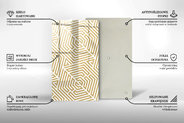 Tabla de cortar de vidrio Líneas geométricas