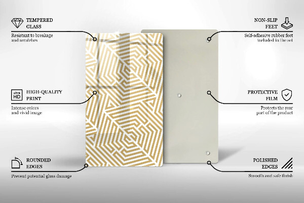 Tabla de cortar de vidrio Líneas geométricas