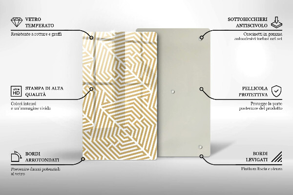 Tabla de cortar de vidrio Líneas geométricas
