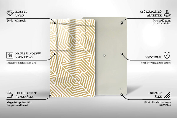 Tabla de cortar de vidrio Líneas geométricas