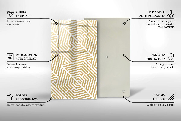 Tabla de cortar de vidrio Líneas geométricas
