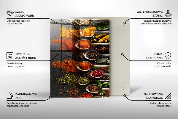 Tabla de cortar de vidrio Hojas boho pintadas