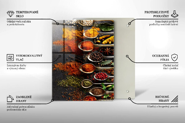 Tabla de cortar de vidrio Hojas boho pintadas