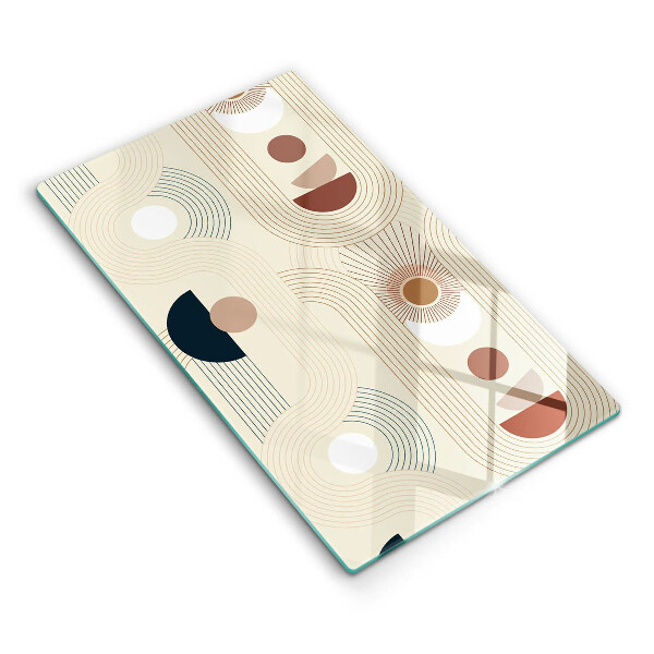 Tabla de cortar de vidrio Formas de geometría boho