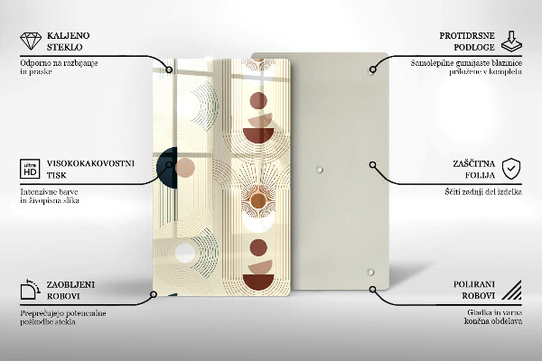 Tabla de cortar de vidrio Formas de geometría boho