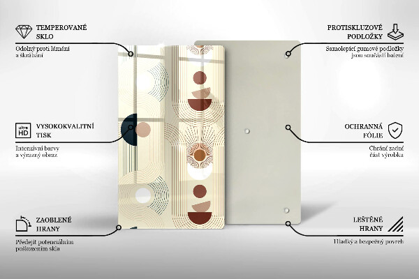 Tabla de cortar de vidrio Formas de geometría boho