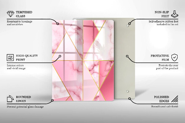 Tabla de cortar de vidrio Formas de geometría boho