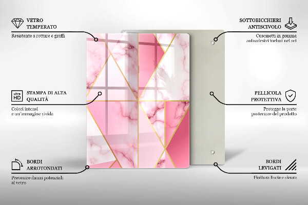 Tabla de cortar de vidrio Formas de geometría boho