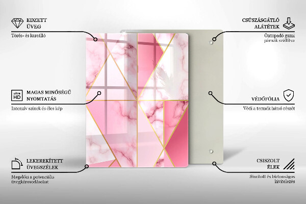 Tabla de cortar de vidrio Formas de geometría boho