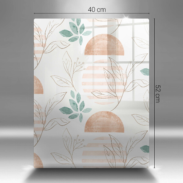 Tabla de cortar de vidrio Patrón de hojas boho