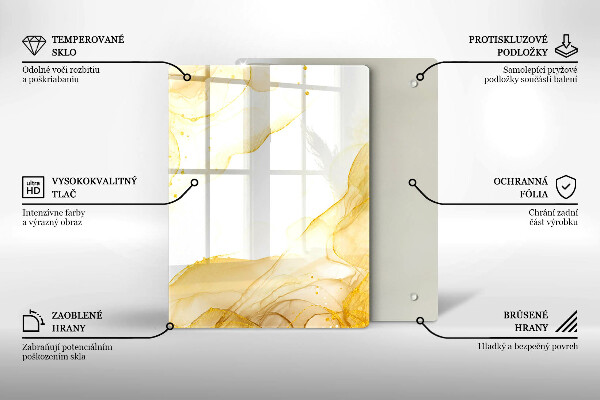 Tabla de cortar de vidrio Patrón de hojas boho