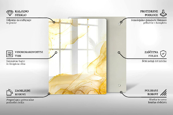 Tabla de cortar de vidrio Patrón de hojas boho