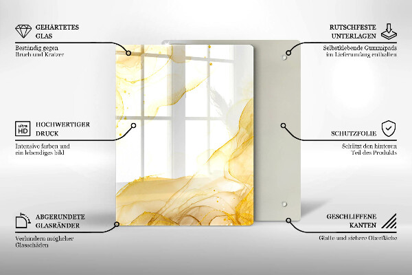 Tabla de cortar de vidrio Patrón de hojas boho