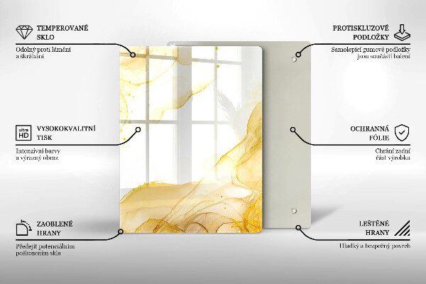 Tabla de cortar de vidrio Patrón de hojas boho