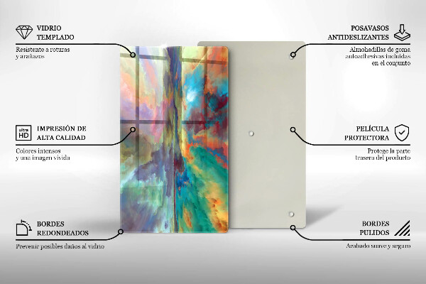 Tabla de cortar de vidrio Cielo colorido