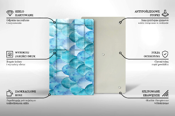 Tabla de cortar de vidrio Escamas de acuarela