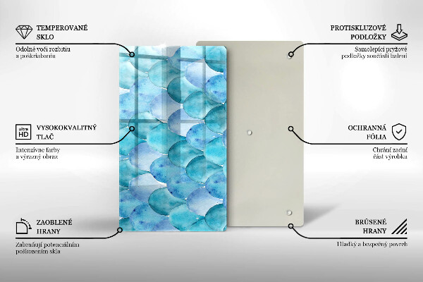 Tabla de cortar de vidrio Escamas de acuarela