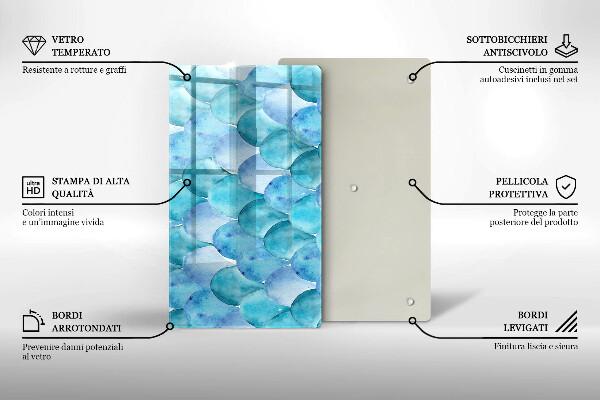 Tabla de cortar de vidrio Escamas de acuarela