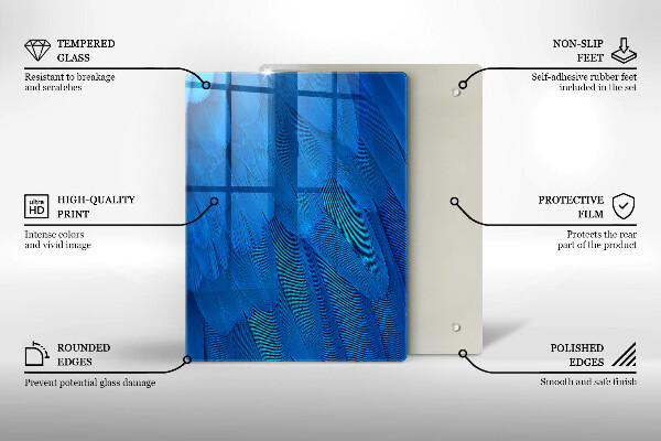 Tabla de cortar de vidrio Escamas de acuarela